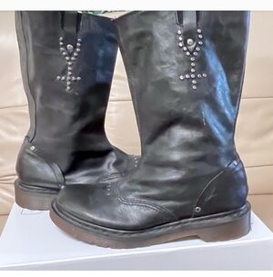 RARE vintage Dr. Martens Alexia mid calf leather boots with buckle and studs